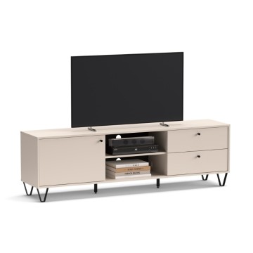 Aldo1 TV-Schrank aus Kaschmir mit Schubladentür und offenem Fach 182x40x50,1H