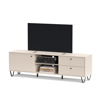 Aldo1 TV-Schrank aus Kaschmir mit Schubladentür und offenem Fach 182x40x50,1H