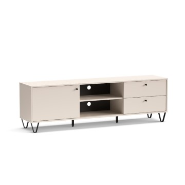 Aldo1 TV-Schrank aus Kaschmir mit Schubladentür und offenem Fach 182x40x50,1H