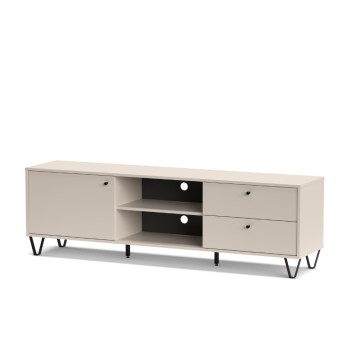 Aldo1 TV-Schrank aus Kaschmir mit Schubladentür und offenem Fach 182x40x50,1H