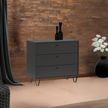ALDO3 anthrazit 3-Schubladen-Kommode 83,6x40x75,2H