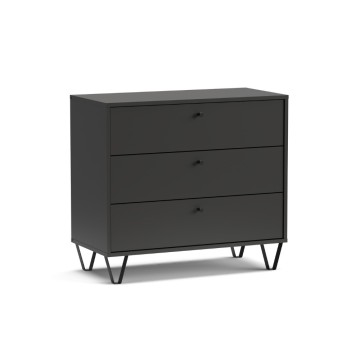 ALDO3 anthrazit 3-Schubladen-Kommode 83,6x40x75,2H
