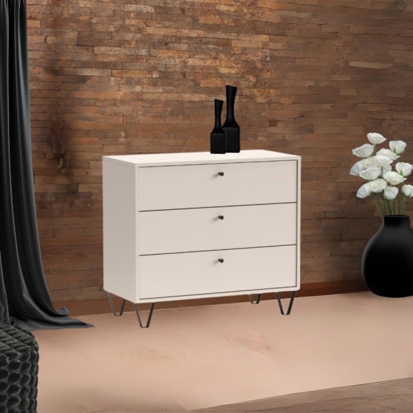 ALDO3 Kommode mit 3 Schubladen aus Kaschmir 83,6x40x75,2H ALDO3 Kommode mit 3 Schubladen aus Kaschmir 83,6x40x75,2H