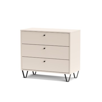 ALDO3 Kommode mit 3 Schubladen aus Kaschmir 83,6x40x75,2H