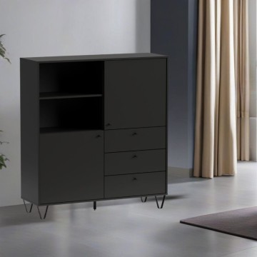 Sideboard mit Schubladentüren und offenem Fach anthrazit ALDO6 123,6x40x135H
