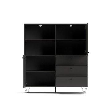 Sideboard mit Schubladentüren und offenem Fach anthrazit ALDO6 123,6x40x135H