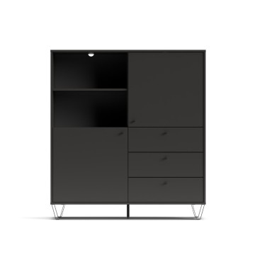 Sideboard mit Schubladentüren und offenem Fach anthrazit ALDO6 123,6x40x135H