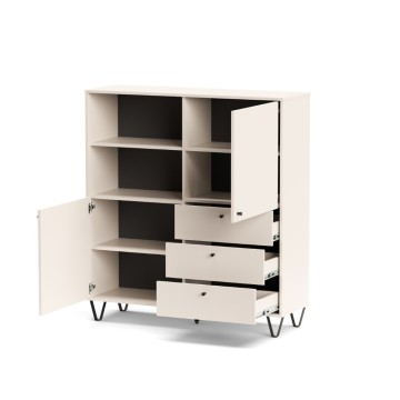 Sideboard mit Schubladentüren und offenem Fach Kaschmir ALDO6 123,6x40x135H