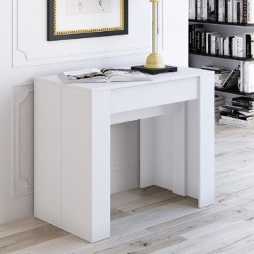 Luka weiß ausziehbarer Konsolentisch 90x51.6x76.6H