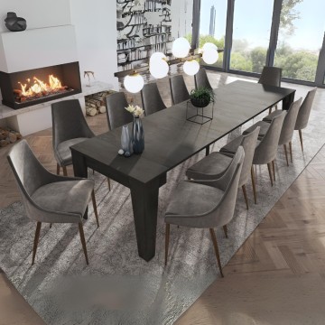 Platzsparender ausziehbarer Konsolentisch in Oxidfarbe Petra 90x53,6x75,2H