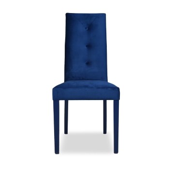 Montecarlo 3-Knopf-Stuhl aus blauem Samt