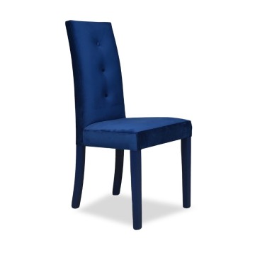 Montecarlo 3-Knopf-Stuhl aus blauem Samt