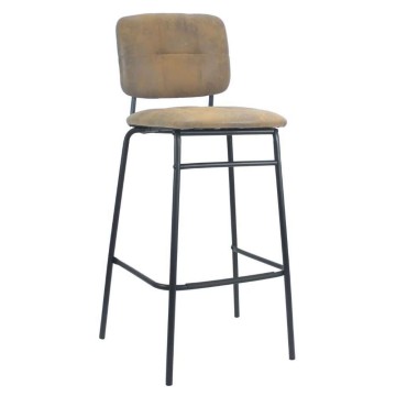 Ross Kunstleder Rost Hocker mit schwarzen Beinen