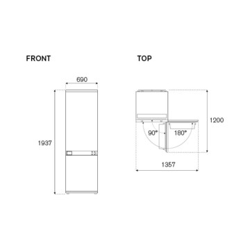 Bertazzoni REF704BBNPTC Einbau-Kühlschrank 70 cm 341 lt gesamt NO FROST