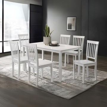 Dori weißer rechteckiger Tisch 140x80x74H