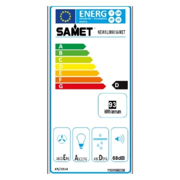 NEWSLIM60 schwarze Unterbau-Dunstabzugshaube mit ausziehbarer Edelstahl-Frontplatte Samet