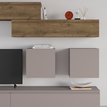 Tortora und Walnuss Wand System Licia 250x40x186H