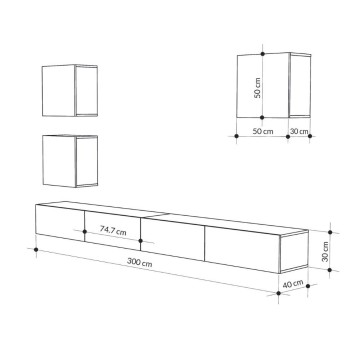 Marte 300x40x170H Turteltaube Lagerwand