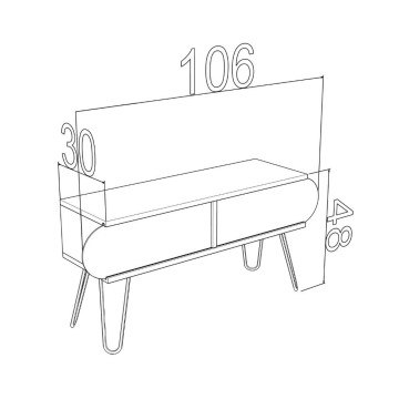 Ilia Eiche TV-Ständer 106x30x48H MT190122