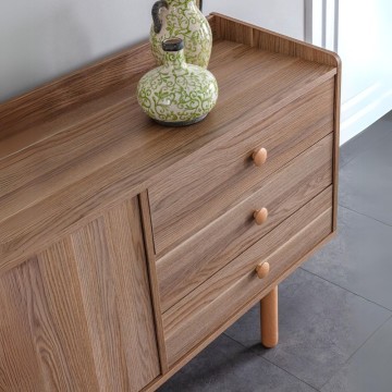 Sideboard 2 Türen und 3 Schubladen mit offenen Fächern Eiche Honig Dolce 206x45x85H