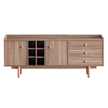 Sideboard 2 Türen und 3 Schubladen mit offenen Fächern Eiche Honig Dolce 206x45x85H