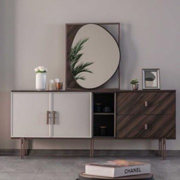 Sideboard 2 Türen und 2 Schubladen Mozambik gespachtelt Merlin 195x47,6x82,6H