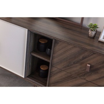 Sideboard 2 Türen und 2 Schubladen Mozambik gespachtelt Merlin 195x47,6x82,6H