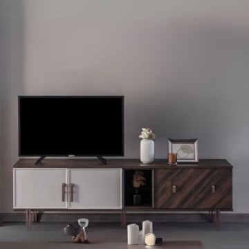 TV-Ständer mit 4 Türen Mozambik spachtelfarbig Merlin 195x47,6x60H