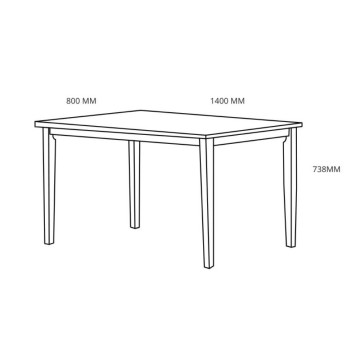 Dori Eiche rechteckiger Tisch 140x80x74