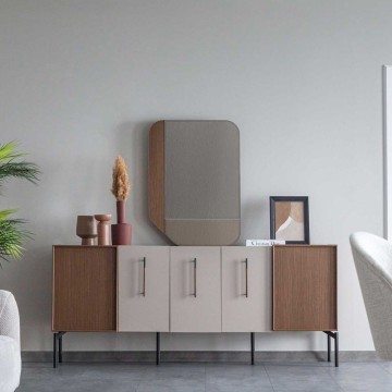 Vega Anrichte 5 Türen beige und kaplan 195x45x83.5H