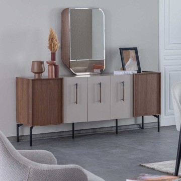 Vega Anrichte 5 Türen beige und kaplan 195x45x83.5H