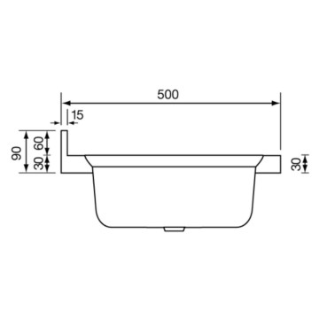120x50 Aufsatzspüle mit 2 Becken und linker Abtropffläche Mondial inox