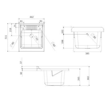 Waschbeckenunterschrank Garten weiß 45x50x85 PVC