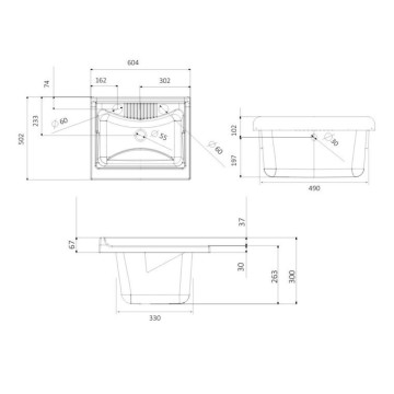 Waschbeckenunterschrank Garten weiß 60x50X85 PVC