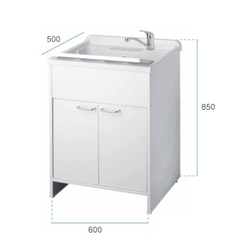 Waschbeckenunterschrank Garten weiß 60x50X85 PVC