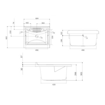 Waschbeckenunterschrank Garten weiß 60x60X85 PVC
