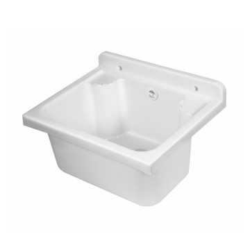 Außenwaschbecken aus weißem Harz Rocco 42,5x34,5x82