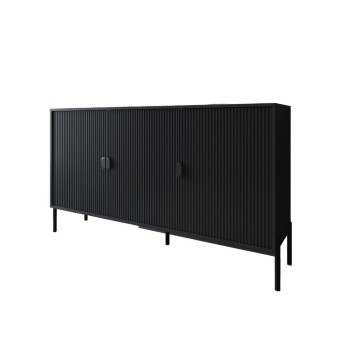 3-türiges Sideboard mit mattschwarz lackierten Fronten 153.5x49x87.4H
