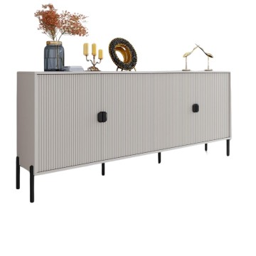 4-türiges Sideboard mit matt kaschmirfarbener Front 203.4x49x87.4H