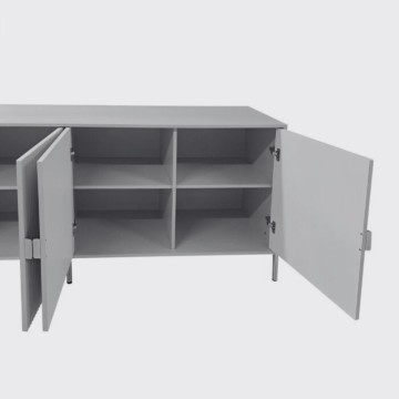 4-türiges Sideboard mit matt kaschmirfarbener Front 203.4x49x87.4H
