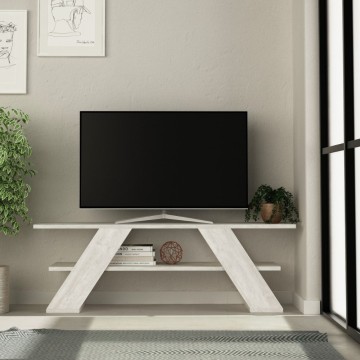 Offener TV-Ständer Farfalla 120 2 Ablagen weiß vintage