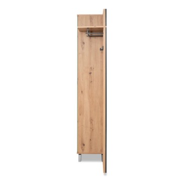 Eingangsschrank mit Rippenfront und Vollspiegeltür Medan42A Eiche anthrazit 80x37x190H