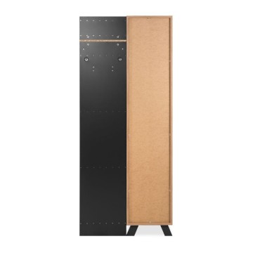 Eingangsschrank mit Rippenfront und Vollspiegeltür Medan42A Eiche anthrazit 80x37x190H