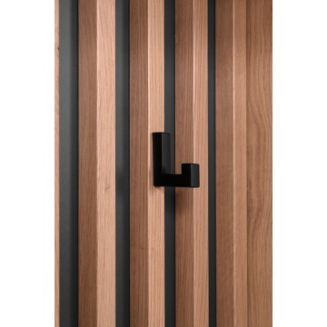 Eingangsschrank mit Rippenfront und Vollspiegeltür Medan42A Eiche anthrazit 80x37x190H