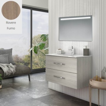 Badezimmer-Wandschrank Bracciano Eiche rauch 81.5x46.5x53 H