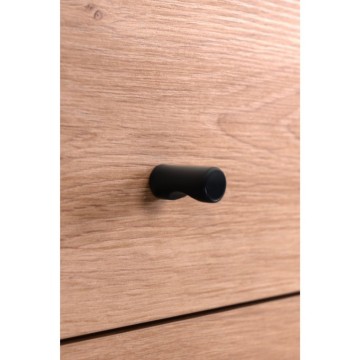Eingangsschrank mit gerippter Front und Spiegel Medan42B Farbe Eiche Anthrazit 122x37x190H