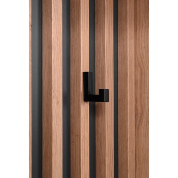 Eingangsschrank mit gerippter Front und Spiegel Medan42B Farbe Eiche Anthrazit 122x37x190H