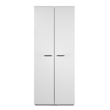 Schuhschrank weiß 2 Türen mit Fächern Lugo02A 74x34x181