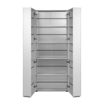 Schuhschrank weiß 2 Türen mit Fächern Lugo02A 74x34x181