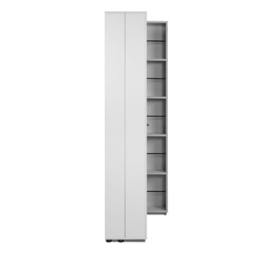 Schuhschrank weiß 2 Türen mit Fächern Lugo02A 74x34x181